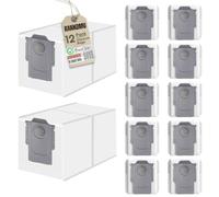 12 Pack Dust Bags Compatible with Roborock QV 35A/35S/Saros 10/10R/Qrevo Master/Qrevo Curv/Qrevo S5V/Q Revo/Qrevo S/Qrevo Pro/Qrevo Slim/Qrevo Edge/Qrevo MaxV/S8 MaxV Ultra, Disposable Vacuum Bags