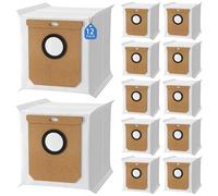 12 Pack Dust Bags for Eufy Clean L60 SES / L60 Hybrid SES / L50 SES Robot, Vacuum Cleaner Bags for Eufy L60 SES, Replacement Dust Bags for Eufy 2.5L Large Capacity, Clean Station Replacement Parts