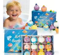 12 Pack Easter Bath Bombs with Toys Inside for Kids, Fizzy Bubble Bath Bomb Gift Set with Splashy Surprises, Egg Shaped Bathing Toys for Boys & Girls, Gentle on Sensitive Skin, Easter Basket Stuffers