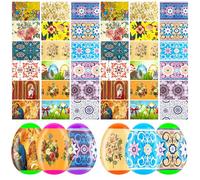 12 Pack Easter Eggs Bulk Wrapper Luminous Eggs Film Shrink Wraps for 2.4in Easter Eggs Chicken Bunny Egg Sleeves Decorations, New Cute Easter Egg Arounds