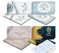 12 Pack Eid Mubarak Money Envelopes and Cards - Gift Wallets for Cash, Multipack for Kids and Children