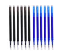 12 Pack Erasable Pen Refills Compatible with Pilot Frixion Pens, Refills 0.5mm Stainless Steel Tip, Blue & Black Ink, Smooth Writing, Ideal for Note-Taking, Editing, and Sketching - (6 Blue, 6 Black)