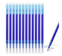 12 Pack Erasable Pen Refills, Erasable Ink for Pilot Frixion Pens Blue Gel Ink Roller Ball Pens Smooth 0.5 mm Stainless Steel Tip Refillable Office Home Stationery Party Gift (Blue)