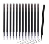 12 Pack Erasable Pen Refills for Pilot Frixion Pens, 0.5mm Black Stainless Steel Fine Tip for Most Rollerball Pens, Smudge Writing, Gel Ink Refills for Students Back to School Office Supplies(Black)