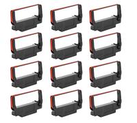 12 Pack ERC-30 ERC-34 ERC-38 B/R Ink Ribbon Black/Red Cartridge Compatible for Epson TM-U220, Bixolon SBR-275, BTP-M300 POS & Kitchen Printers with Ultrasonic Welding Technology, Individually Sealed