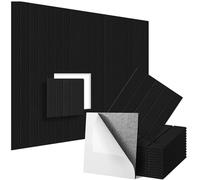 12 Pack Fabric Acoustic Wall Panels, Sound Absorbing Panels For Walls Ceiling, Acoustic Panels Self Adhesive, Soundproofing Panel For Ceiling Door Wall Bedroom Gaming Room, 30x30 Cm(black)