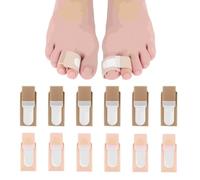 12 Pack Fabric Hammer Toe Corrector Toe Straightener, Reusable Broken Toe Protectors Buddy Taped Wraps, Toe Separators Splint for Crooked Toes, Bent Toes, Overlapping Toes Avoid Secondary Trauma