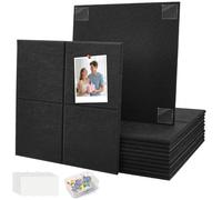 12 Pack Felt Board Tiles 30x30/Each, Large Bulletin Board with Pins Self-Adhesive Acoustic Wall Panels Cork Boards Alternative for Home Office Classroom Kids Room Rental Friendly Wall Decor(Black)