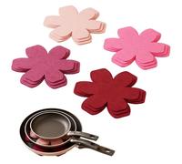 12 Pack Felt Pan Protectors for Stacking, 3 Sizes Non-Slip Pot Separators | Thick felt pads, pink tones, protect glass/ceramic cookware from scratches, washable & reusable, space-saving kitchen storage