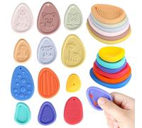 12 Pack Fidget Toys Sensory Toys for Autism, Textured Soft Stone, Silicone Worry Stone for Autism Kids Calming, Sensory Toys for Kids, Worry Stones Travel Toy for Students Anxiety Relief