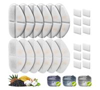 12 Pack Filters and Pump Sponges for 7L/1.8Gal Dog Water Bowl Dispenser(FN-W05), ZEKIRY Cat Water Fountain Filter, 4-Layer Filtration Pet Fountain Filters Replacement