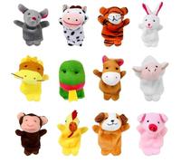 12 Pack Finger Puppets, Soft Plush Animal Hand Puppets for Toddlers | Soft Plush Animal Finger Puppets, 12-Pack, for Storytelling, Classroom Rewards, Birthday Party Favours, Children's Day Gifts