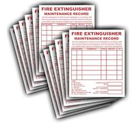 12-Pack Fire Extinguisher Maintenance Record Labels - Durable Waterproof Vinyl Sticker Signage, 110mm x 90mm - Essential Fire Safety Equipment for Homes, Offices & Public Spaces
