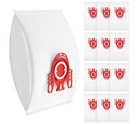 12 Pack FJM Vacuum Bags Compatible with Miele Hoover Bag, HyClean FJM Vacuum Bags for Compact C1, Compact C2, S4000 S6000 Series, Includes 4 Motor