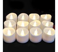 12 Pack Flameless Led Tea Lights Candles with Timer,6 Hours On and 18 Hours Off in 24 Hours Cycle Automatically in Warm White for Wedding,Parting