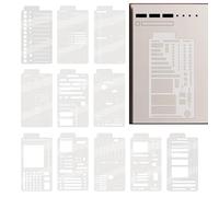 12 Pack Flexible Record Template Set, Reusable Planner Stencils Drafting Tools for Journal Planner, Calendar Making, Drawing Lines