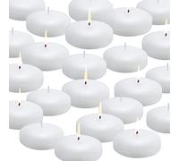12 Pack Floating Candles, 3” White Unscented Dripless Wax Burning Candles, for Cylinder Vases, Weddings, Party and Holiday