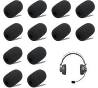 12 Pack Foam Covers for Earphones, Foam Cover for Dead Cat Windproof Muffler Windscreen for Lapel Microphones, Clip Microphones, Classroom, Halls
