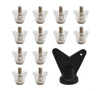12-Pack Football Boot Studs Replacement for Soccer Cleats & Rugby Shoes - 5mm Thread, Non-Slip Plastic-Metal Spikes with Wrench (13mm/16mm Len(16mm)