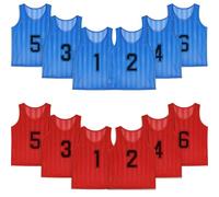 12 Pack Football Training Bibs for Adult, 1-6 Reversible Numbered Sports Mesh Vests, Basketball Training Jersey for Outdoor Football Soccer Volleyball Baseball Netball