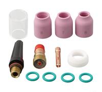 12-Pack for TIG for Stubby Gas Lens Kit with 17GL332 Lens, Alumina Ceramic Nozzles #6/#7/#8, Medium Rear Cup 57Y03 & Collet 10N24S for DB, SR, WP-17/18/26 Torches