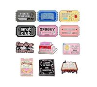 12-Pack Funny Book Enamel Pins, Cute Decorative Pin for Clothing Backpacks Jackets Hat Books brooch for Book Lovers Club Gifts Literary Teacher Student Readers Bookish Items Gift