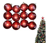 12 Pack Funny Christmas Offensive Bauble - Hilarious Christmas Ball Ornaments Tree Decoration - 2.4" Novelty Prank Gag Gift Sweary Baubles for Xmas Tree Wreath Garland Party Favor (red)