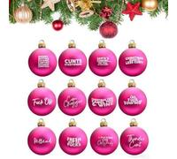 12 Pack Funny Christmas Ornament 2025,Funny 3D ffensive Bauble-Rude Baubles,Novelty Humorous Prank Christmas Ball Ornaments,Xmas Tree Sweary Baubles Gag Gifts For Friends Family