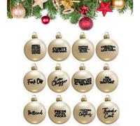 12 Pack Funny Christmas Ornament 2025,Funny 3D ffensive Bauble-Rude Baubles,Novelty Humorous Prank Christmas Ball Ornaments,Xmas Tree Sweary Baubles Gag Gifts For Friends Family