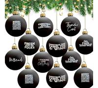 12 Pack Funny Christmas Ornament 2025,Funny 3D ffensive Bauble-Rude Baubles,Novelty Humorous Rude Christmas Tree Ball Hanging Ornaments,12 Sweary Baubles,Ultimate Adult Gag Gift for Christma