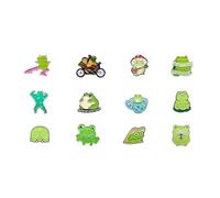12 Pack Funny Frog Enamel Pin Cute Anime Frogs Pins, Funny Button Pins for Shoes,Backpacks,Hats,Jackets Decoration