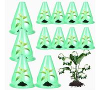 12 Pack Garden Cloches for Plants Clear PET Bell Jar Covers Designed for Microclimate Control and Light Optimization