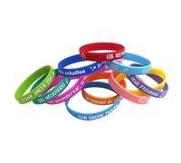 12-Pack German Inspirational Quote Silicone Wristbands - Motivational Rubber Bracelets for Men & Women Positive Message Band