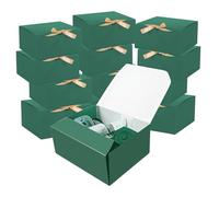 12 Pack Gift Boxes with Lids, Gift Boxes with lids bulk, Bridesmaid Proposal Box with Ribbon, Gift Boxes for Wedding, Christmas, Valentine's Day,Birthday,Baby Shower and the other Parties. (Green（10