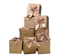 12 Pack Gift Boxes with Lids,Squared Boxes with Lids for Fathers Day, Graduations, Weddings, Birthdays and Christmas(Gold, 4”×4”×4”)