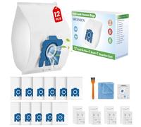 12 Pack GN 3D Dust Bags Replacement for Miele Hoover Bags-Fits Classic C1 Complete C2 Complete C3 S2 S5 S8 S400 Series Vacuum Cleaners with 4 Motor & 4 Exhaust Filters + 1 Microfibre cloth