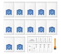 12 Pack GN 3D Efficiency Dust Bags for Miele Hoover GN Vacuum Cleaner-Fits for Classic C1 Complete C2 Complete C3,S2 S5 S8 S400 Series with 4 Motor Protection,4 Exhaust Filters,1 Cleaning Brush