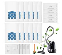 12 Pack GN Vacuum Bags Compatible with Miele Hoover Bag,3D Efficiency Dust Bags for Classic C1 Complete C2 Complete C3 S2 S5 S8 S400 Series Vacuum Cleaners, Includes 4 Motor Filters&4 AirClean Filters
