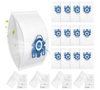 12 Pack GN Vacuum Bags Compatible with Miele Hoover Bag, Hyclean GN Vacuum Bags for Classic C1, Complete C2 C3, S2 S5 S8 S400 Series, Includes 4 Motor Filters & 4 AirClean Filters