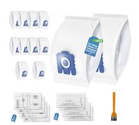12 Pack GN Vacuum Cleaner Bags with 8 Filters Compatible with Miele Hoover Bags Classic C1, Complete C3/C2/C1,S227,S270,S400i,S600,S800,S2000,S5000,S8000,S2,S5,S8,Compact C1/C2,Series Vacuum Cleaners