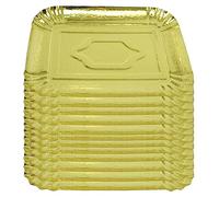 12 Pack Gold Plated Paper Chrome Party Celebrations Disposable Plates Gold Party Plates for All Occasions Gold Plates for Christmas, Birthdays, Wedding Celebration 20cm X 28cm