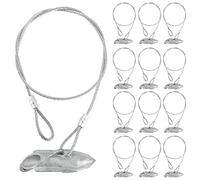 12 Pack Ground Earth Anchors - Easy Hook Anchor with 30" Long x 1/8" Cable, Ideal for Securing Shed, Fence, Green House, Swing Set and More.