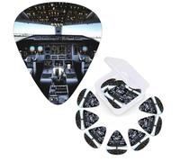 12 Pack Guitar Picks 3 Different Thickness Guitar Plectrums With Storage Box Airplane Cockpit Guitar Picks Medium Thin Guitar Accessories 4pcs 0.46mm 4pcs 0.71mm 4pcs 0.96mm