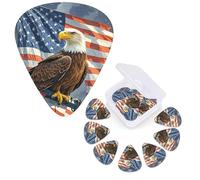 12 Pack Guitar Picks 3 Different Thickness Guitar Plectrums With Storage Box America Flag And Eagle Guitar Picks Medium Thin Guitar Accessories 4pcs 0.46mm 4pcs 0.71mm 4pcs 0.96mm