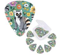 12 Pack Guitar Picks 3 Different Thickness Guitar Plectrums With Storage Box Animals Lemur Flowers Pattern Guitar Picks Medium Thin Guitar Accessories 4pcs 0.46mm 4pcs 0.71mm 4pcs 0.96mm