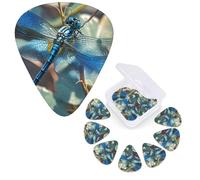 12 Pack Guitar Picks 3 Different Thickness Guitar Plectrums With Storage Box Art Blue Dragonfly Guitar Picks Medium Thin Guitar Accessories 4pcs 0.46mm 4pcs 0.71mm 4pcs 0.96mm