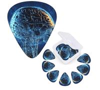 12 Pack Guitar Picks 3 Different Thickness Guitar Plectrums With Storage Box Artificial Intelligence Brain Guitar Picks Medium Thin Guitar Accessories 4pcs 0.46mm 4pcs 0.71mm 4pcs 0.96mm