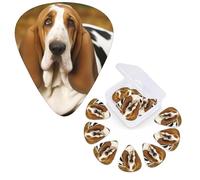 12 Pack Guitar Picks 3 Different Thickness Guitar Plectrums With Storage Box Basset Hound Guitar Picks Medium Thin Guitar Accessories 4pcs 0.46mm 4pcs 0.71mm 4pcs 0.96mm