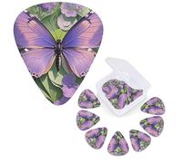 12 Pack Guitar Picks 3 Different Thickness Guitar Plectrums With Storage Box Beautiful Purple Butterfly Art Guitar Picks Medium Thin Guitar Accessories 4pcs 0.46mm 4pcs 0.71mm 4pcs 0.96mm