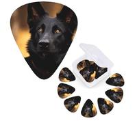 12 Pack Guitar Picks 3 Different Thickness Guitar Plectrums With Storage Box Black German Shepherd Dog Guitar Picks Medium Thin Guitar Accessories 4pcs 0.46mm 4pcs 0.71mm 4pcs 0.96mm